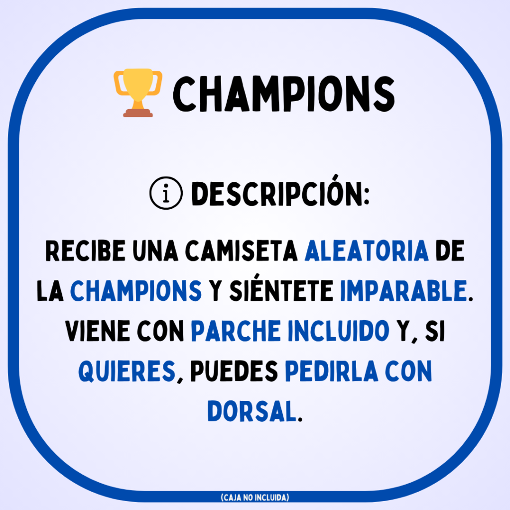 CAMISETA SORPRESA - CHAMPIONS LEAGUE